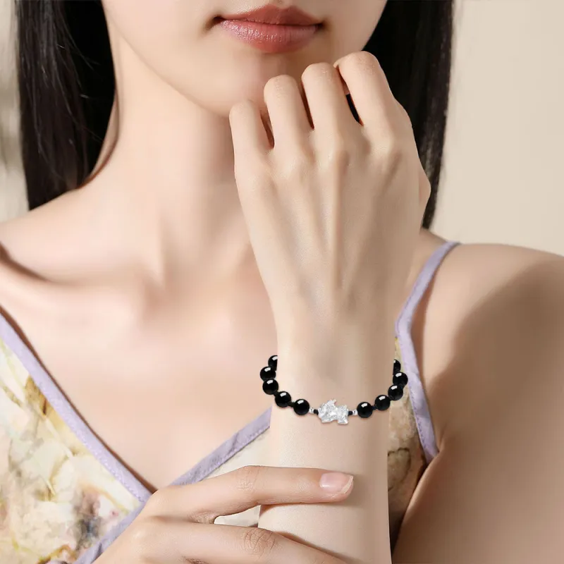 Seven Seven Silver Jewelry Glass Cat Eye Bracelets Unisex-2