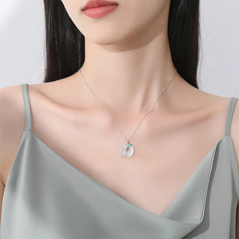 Seven Seven Silver Jewelry Glass Cat Eye Necklaces Unisex-4