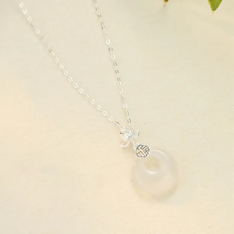 Seven Seven Silver Jewelry Natural Chalcedony Necklaces Unisex-3