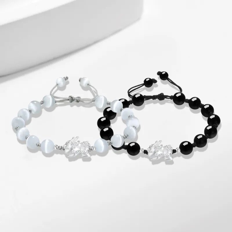 Seven Seven Silver Jewelry Glass Cat Eye Bracelets Unisex-3