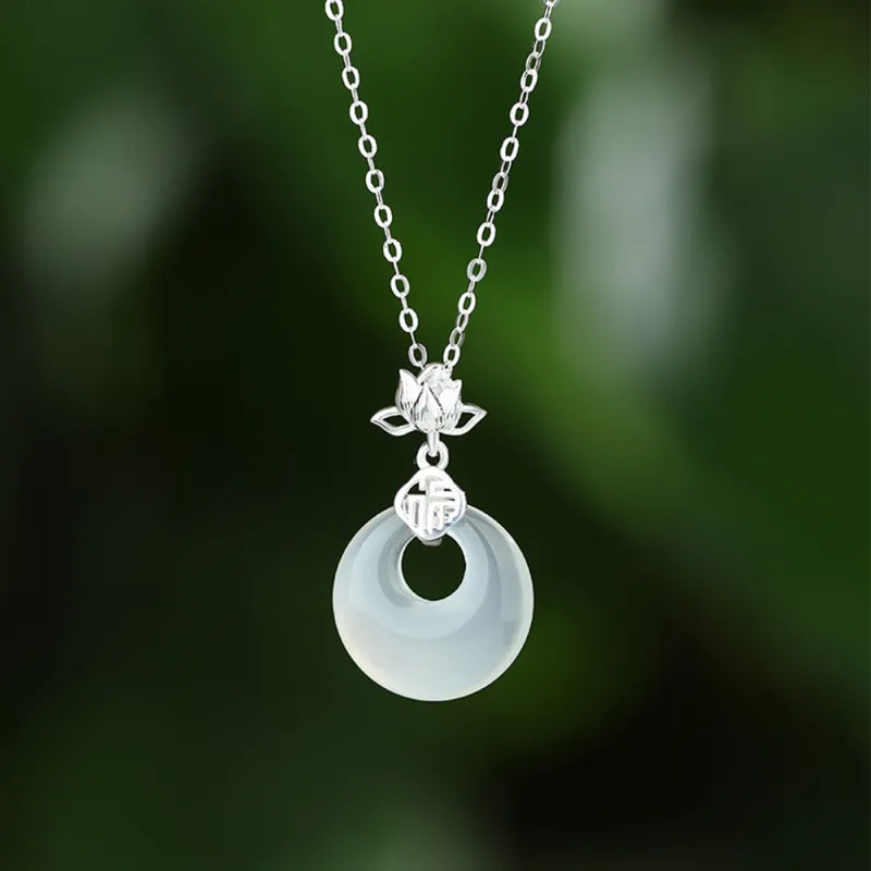 Seven Seven Silver Jewelry Natural Chalcedony Necklaces Unisex-4