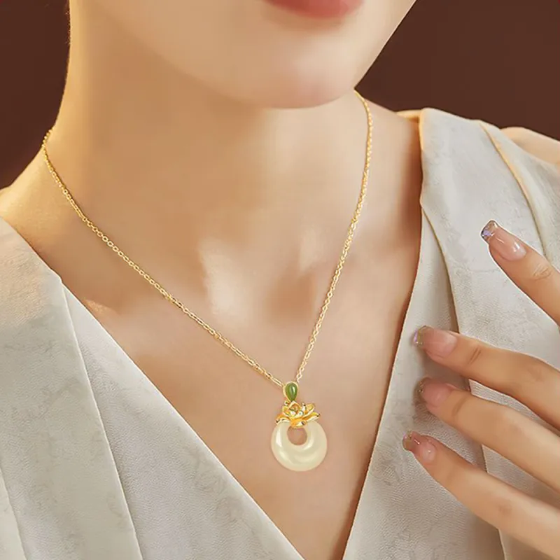 Seven Seven Silver Jewelry Natural Chalcedony Jade Necklaces Women's-2