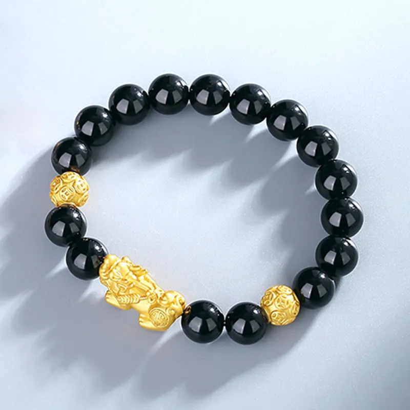 Seven Seven Silver Jewelry Natural Obsidian Jade Bracelets Unisex-5