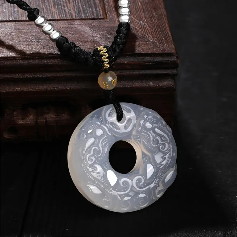 Seven Seven Silver Jewelry Natural Obsidian Necklaces Unisex-9