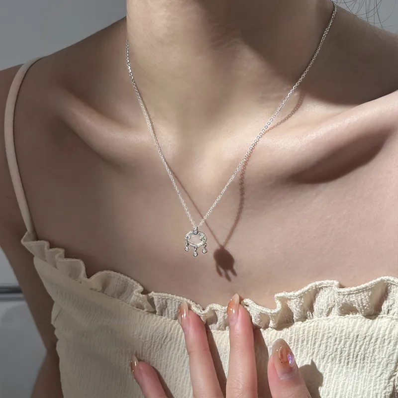Seven Seven Silver Jewelry Natural Chalcedony Jade Necklaces Women's-1