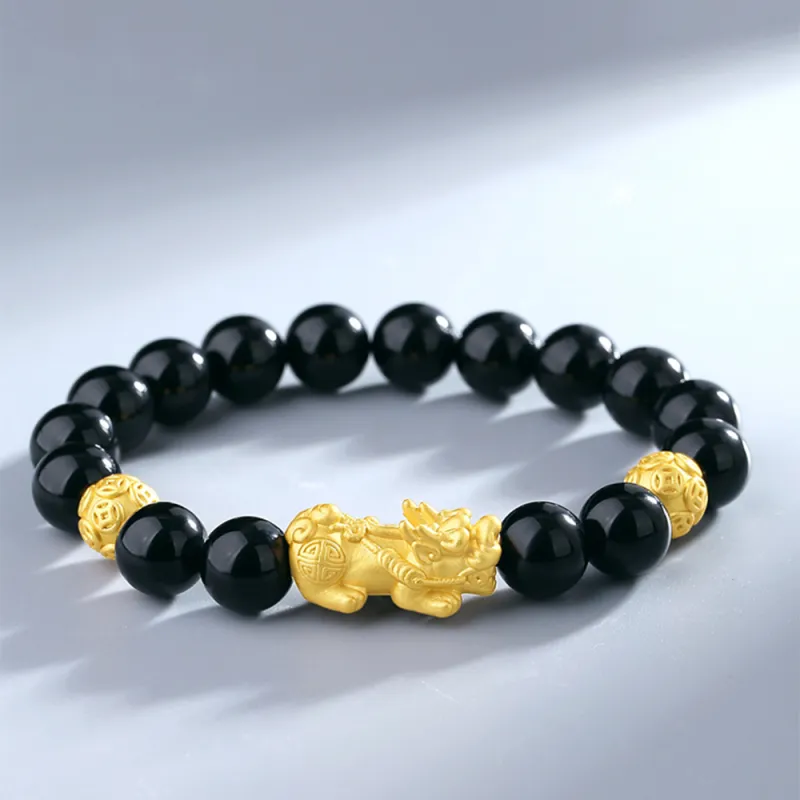 Seven Seven Silver Jewelry Natural Obsidian Jade Bracelets Unisex-3