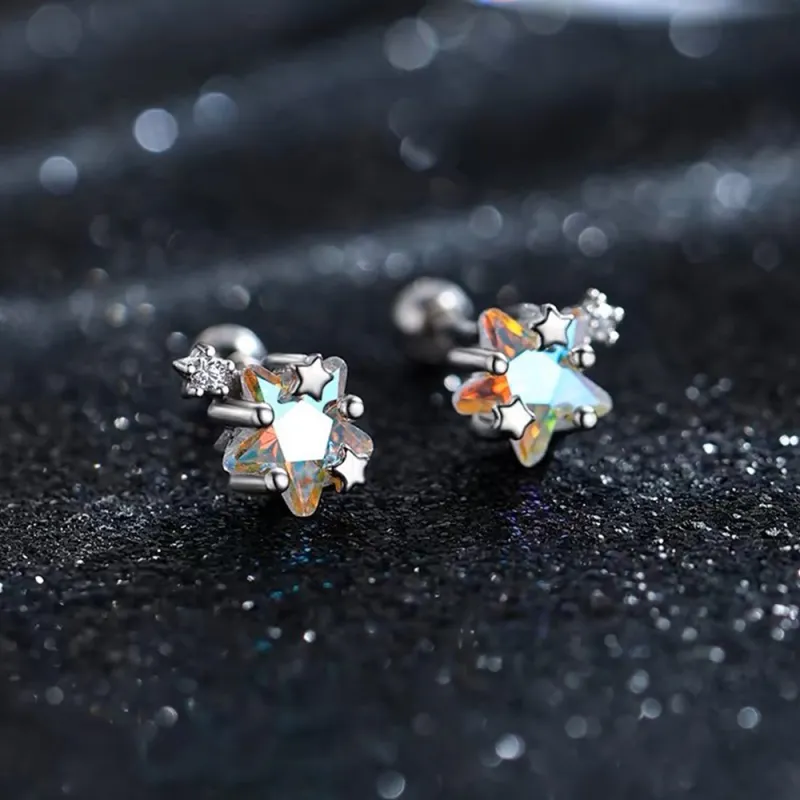 Seven Seven Silver Jewelry S999 Fine Silver Stud Earrings Unisex Silver-3