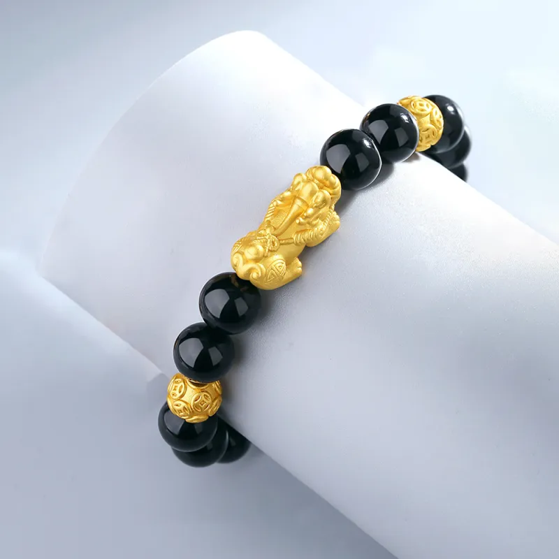 Seven Seven Silver Jewelry Natural Obsidian Jade Bracelets Unisex-4