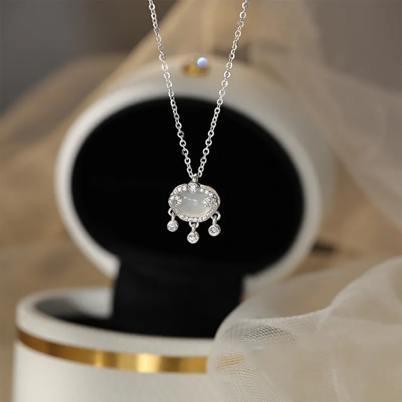Seven Seven Silver Jewelry Natural Chalcedony Jade Necklaces Women's-3