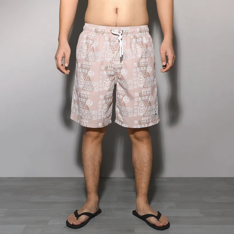 GAILANG Beach Shorts Men's Beige Print-2
