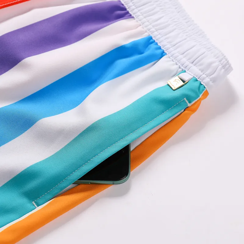 GAILANG Beach Shorts Men's Rainbow Stripes-5