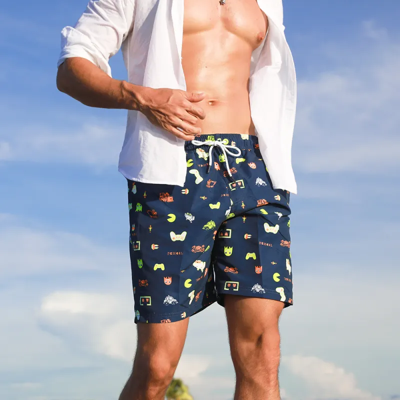 GAILANG Beach Shorts Men's Video Game Print-2