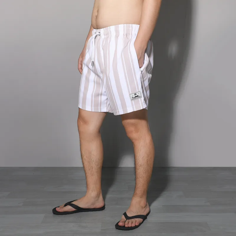 GAILANG Beach Shorts Men's Khaki Stripes-3