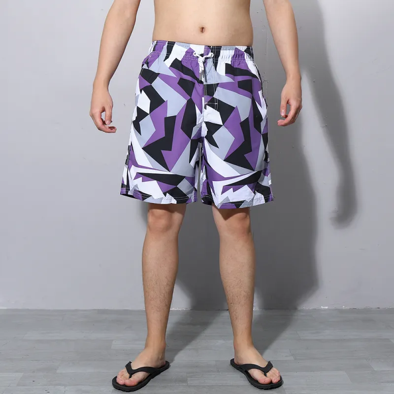 GAILANG Beach Shorts Men's Patchwork Purple-2