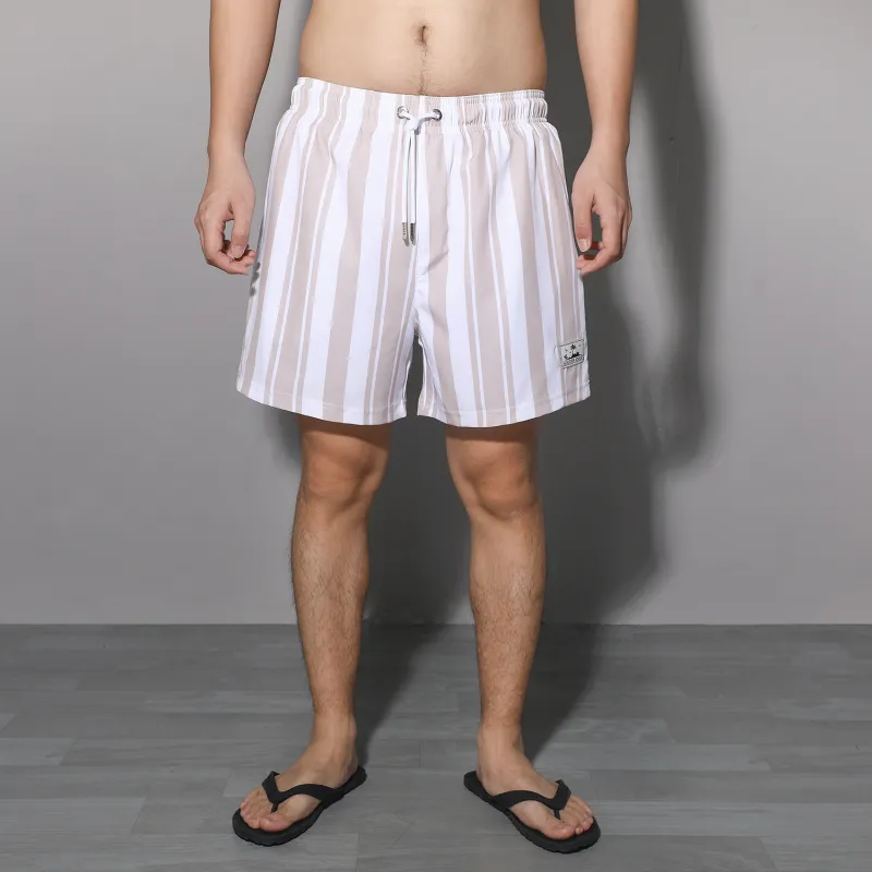 GAILANG Beach Shorts Men's Khaki Stripes-2