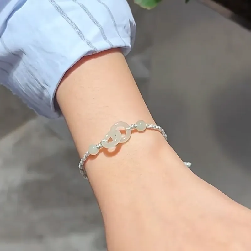 CHINA GOLD Bracelets Pale Greenish White Jade Women's-1