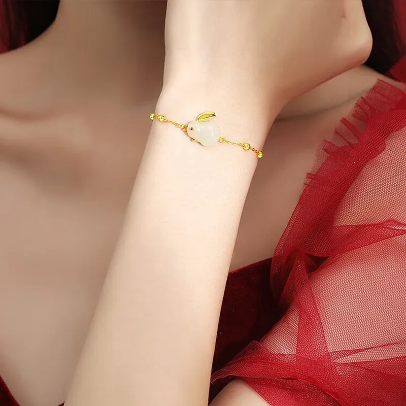 CHINA GOLD Bracelets White Jade Women's-2