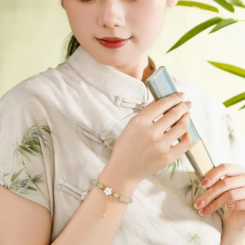 CHINA GOLD Bracelets Pale Greenish White Jade Women's-2