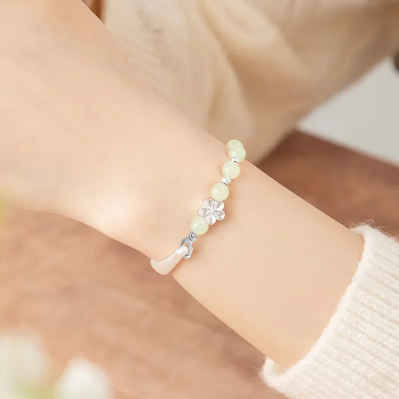 CHINA GOLD Bracelets Pale Greenish White Jade Women's-2