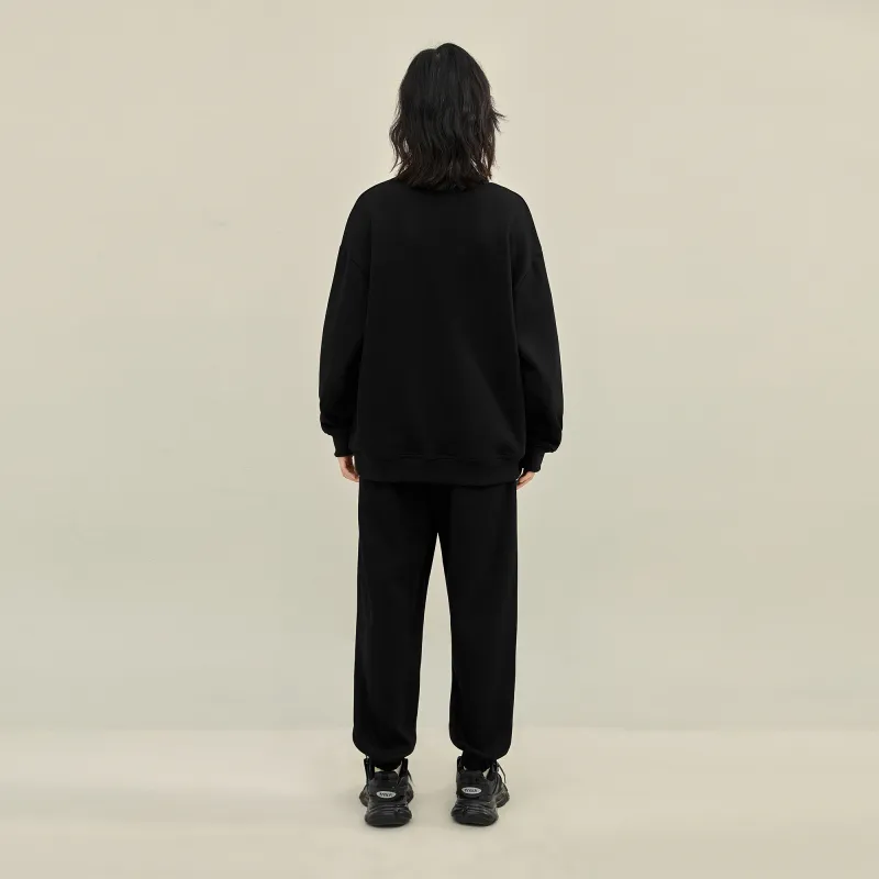 BLACK CLOVER Crew Neck Pullover Sweatshirt Set Unisex Black-6