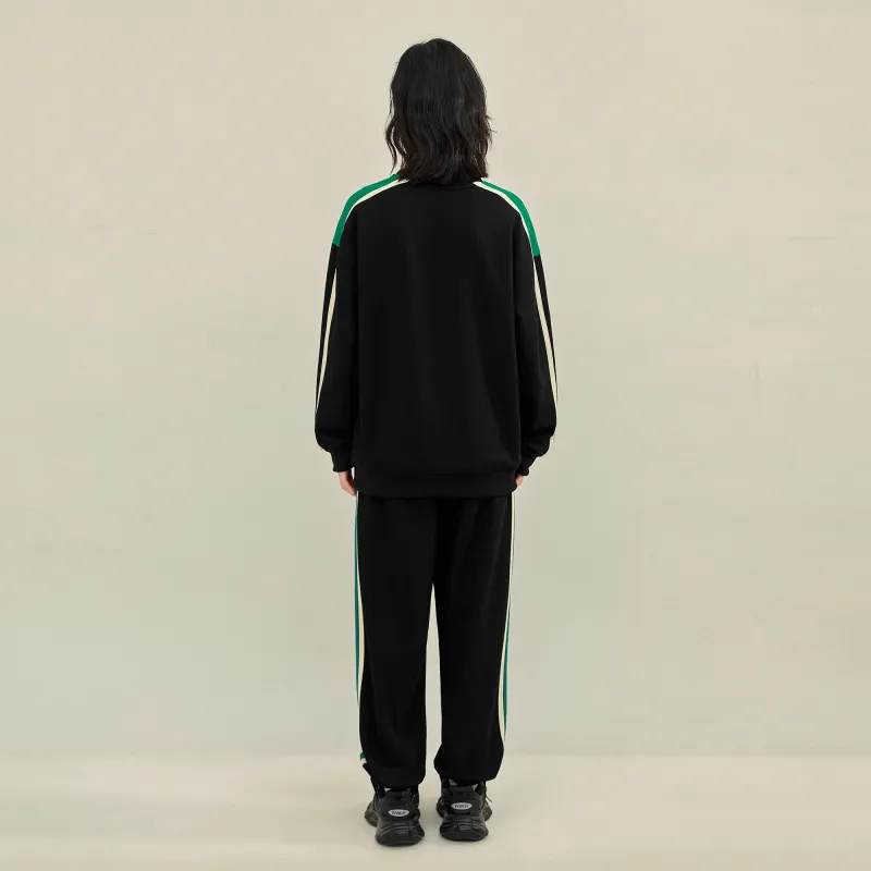 BLACK CLOVER Crew Neck Pullover Sweatshirt Set Unisex Black-6