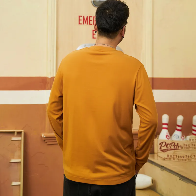 Boss Sen T-Shirt Plus Size Fall And Winter Men's Earth Yellow-3