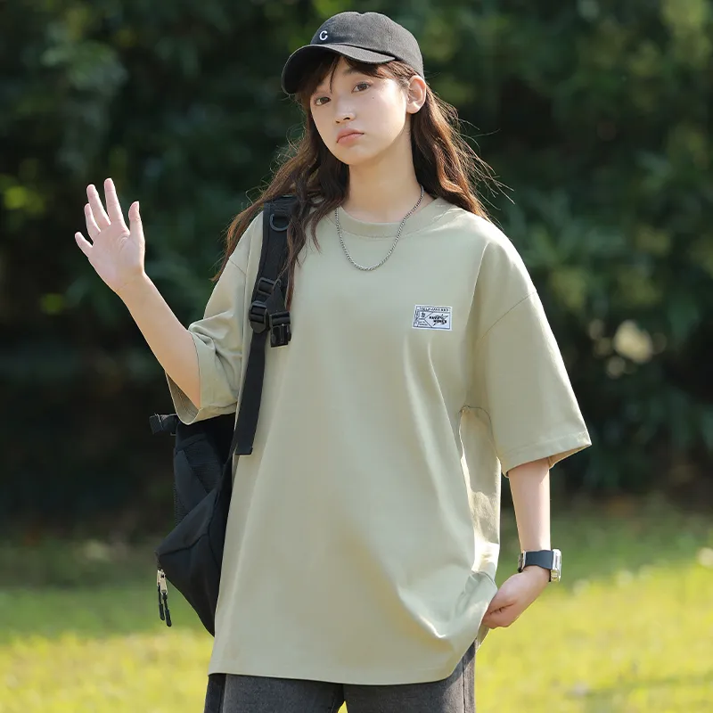 HAVR 100% Cotton Loose Fit Casual Versatile Breathable T-Shirt Unisex-16
