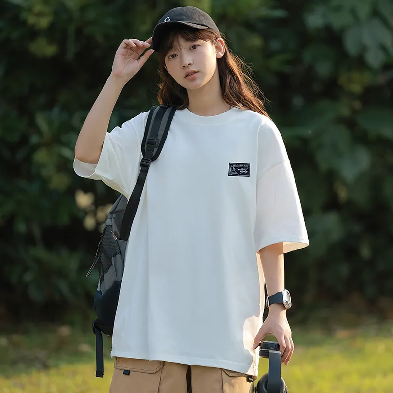 HAVR 100% Cotton Loose Fit Casual Versatile Breathable T-Shirt Unisex-6
