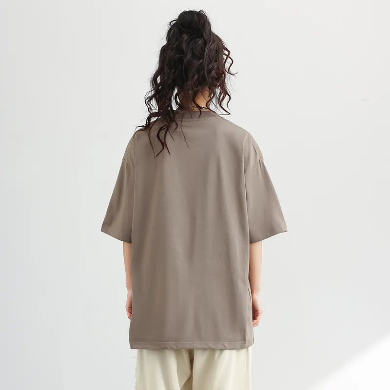 HAVR Casual Drop Shoulder Loose Fit Breathable Short Sleeved T Shirts Unisex-7