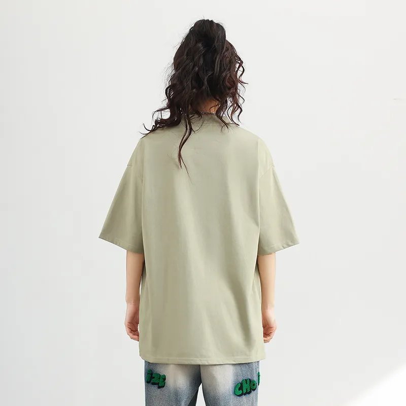 HAVR Casual Drop Shoulder Loose Fit Breathable Short Sleeved T Shirts Unisex-10