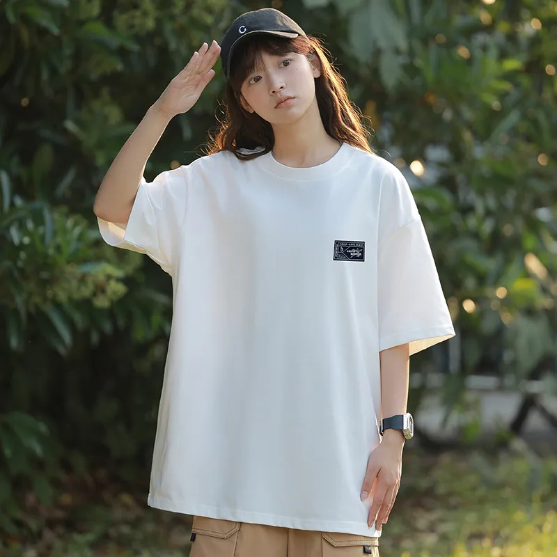 HAVR 100% Cotton Loose Fit Casual Versatile Breathable T-Shirt Unisex-5