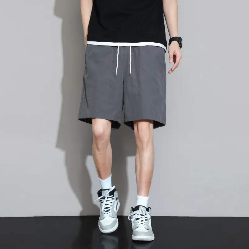 HAVR Comfortable And Breathable Versatile Straight Fit Mid Thigh Shorts Unisex-17