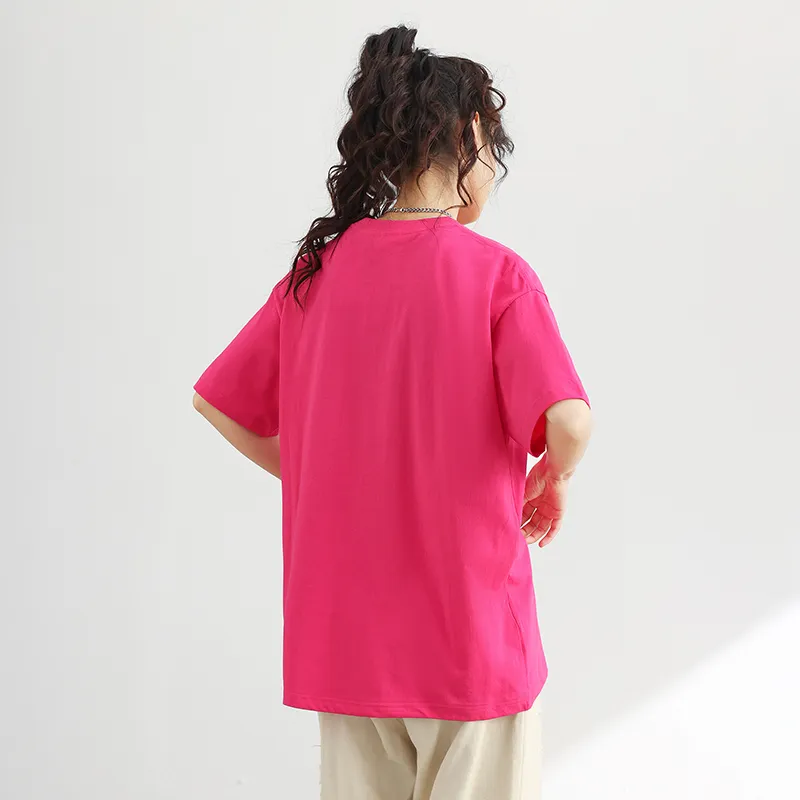 HAVR Casual Drop Shoulder Loose Fit Breathable Short Sleeved T Shirts Unisex-16