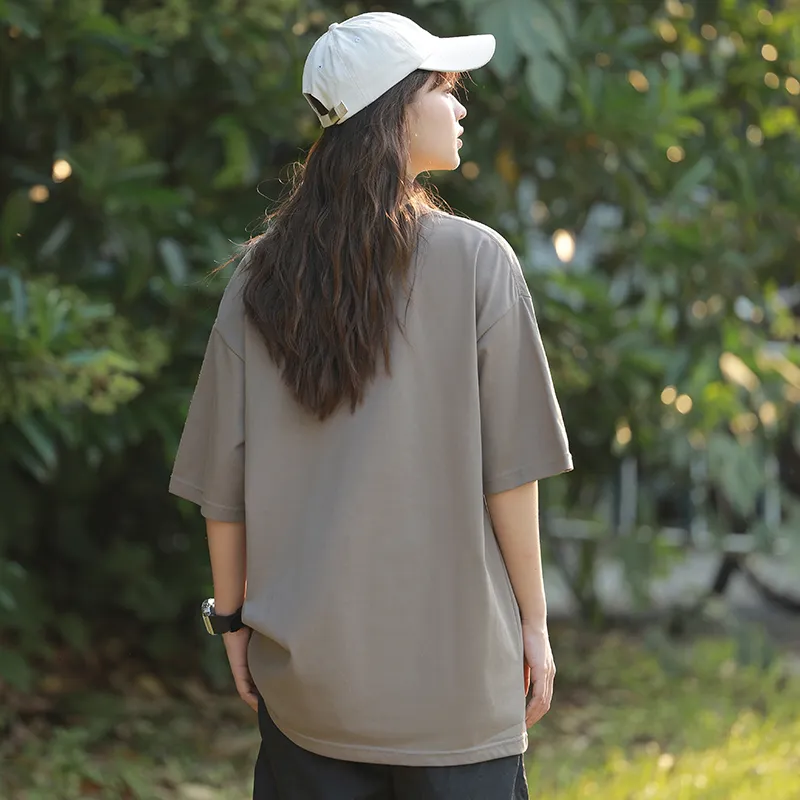 HAVR 100% Cotton Loose Fit Casual Versatile Breathable T-Shirt Unisex-12