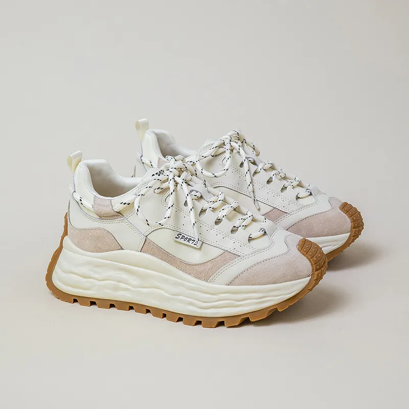 Ruomini Anti-Slip And Wear-Resistant Lightweight Height Increasing Low-Top Chunky Sneakers Women's-1