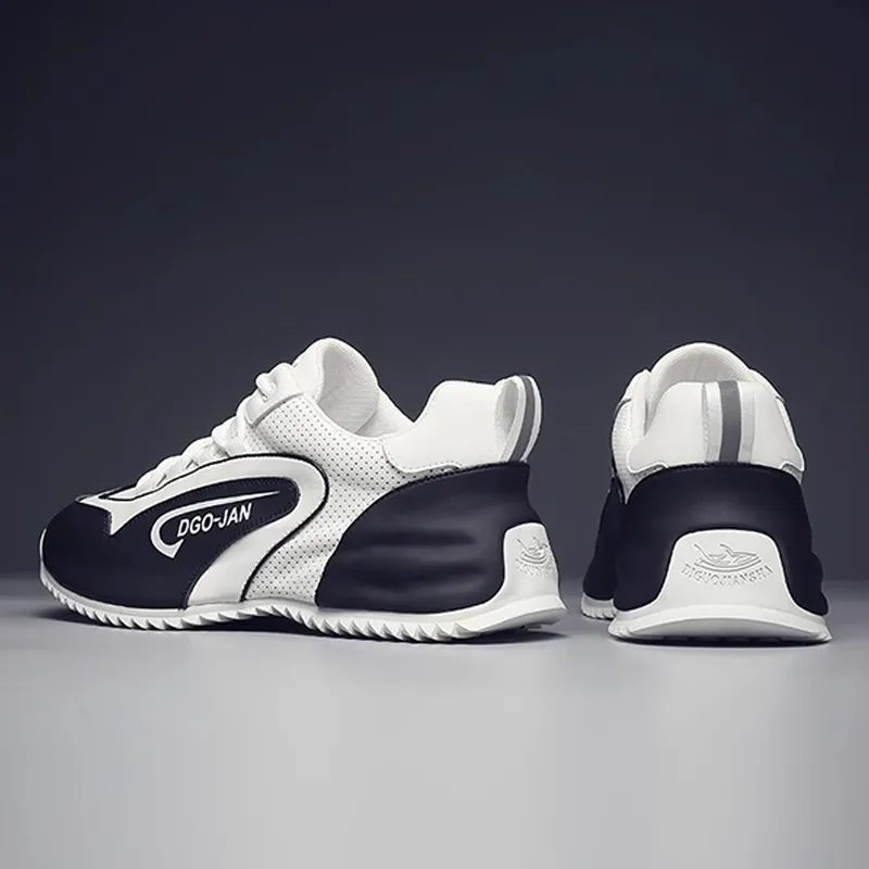 Ruomini Breathable Low Top Casual Shoes Men's White Black-4