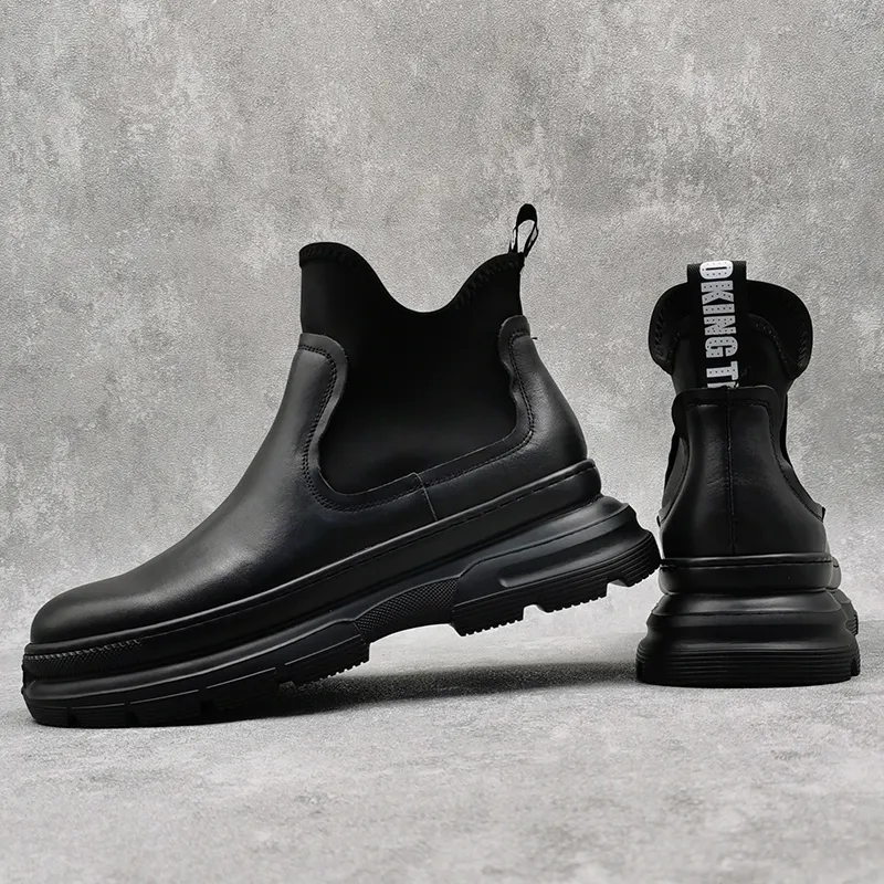 Ruomini Short Chelsea Boots Men's Black-3