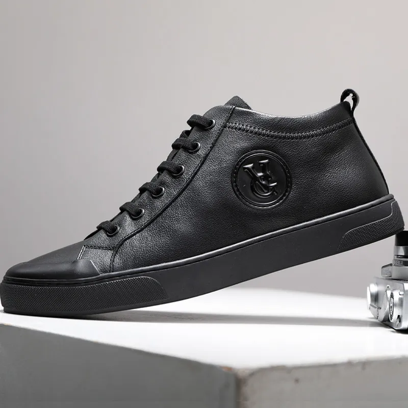Ruomini High-Top Skateboard Shoes Men's Black-1