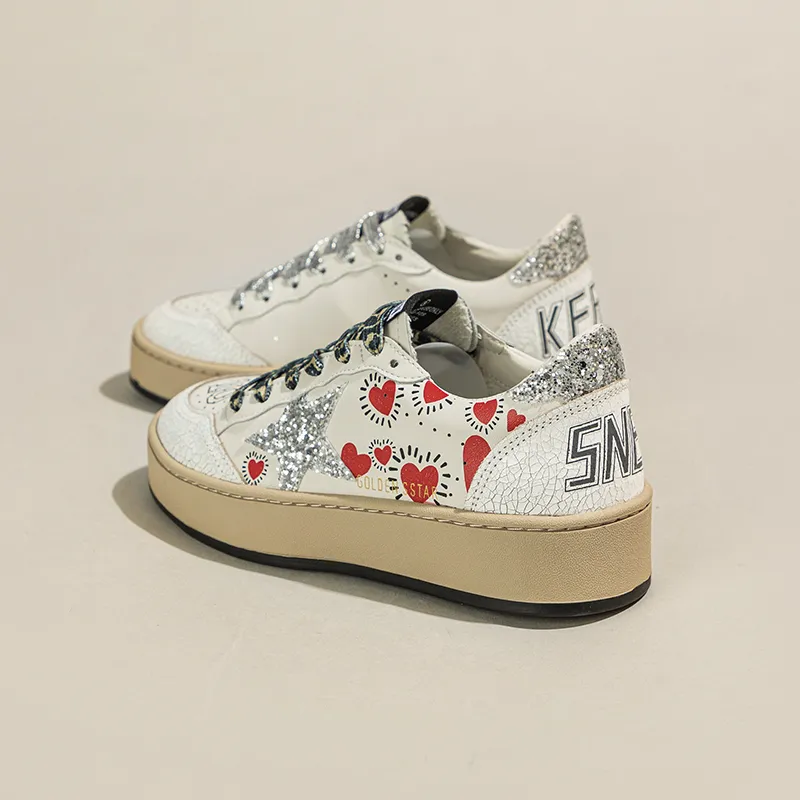 Ruomini Low Top Skateboard Shoes Women's Silver Tail-2