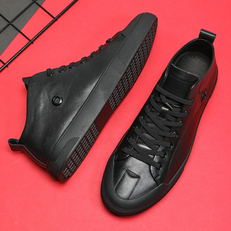 Ruomini High-Top Skateboard Shoes Men's Black-3