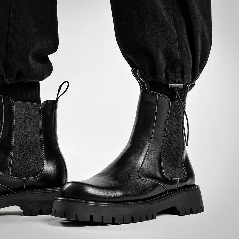 Ruomini Short Chelsea Boots Men's Black-1