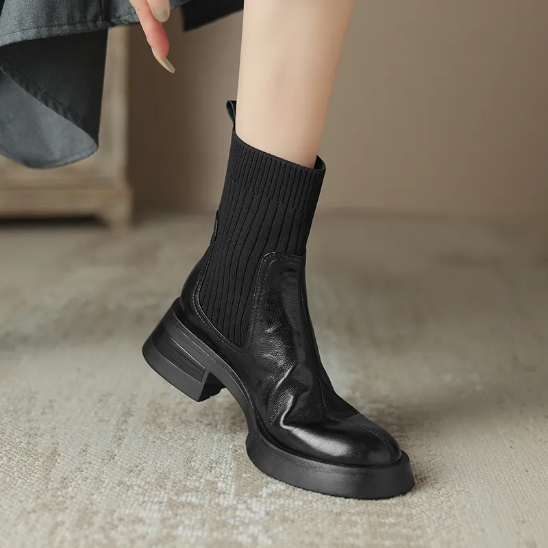 Ruomini Ankle Boots Women's Black-6