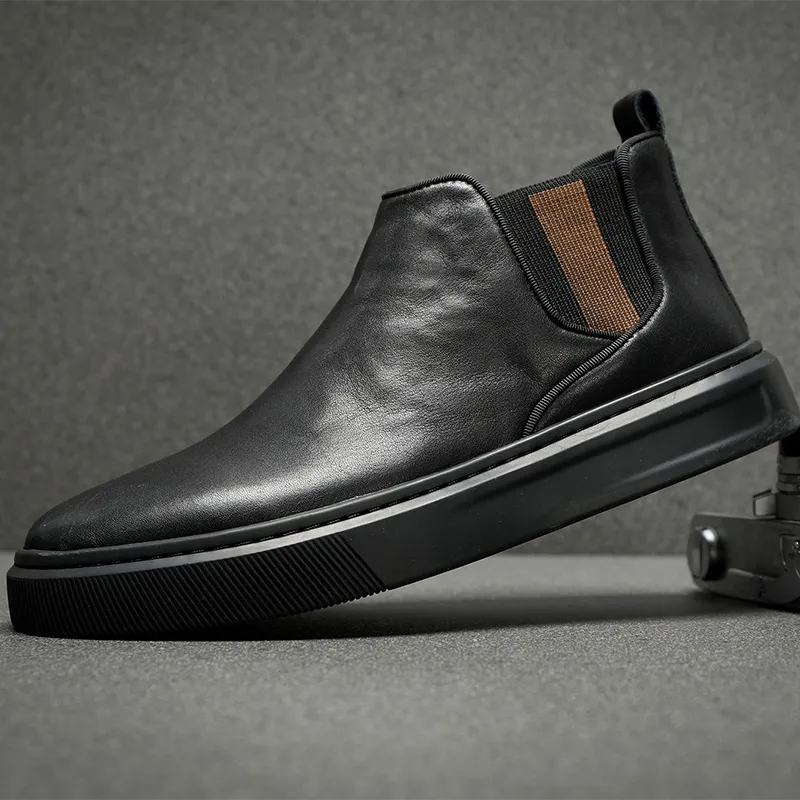 Ruomini Short Chelsea Boots Men's Black-2