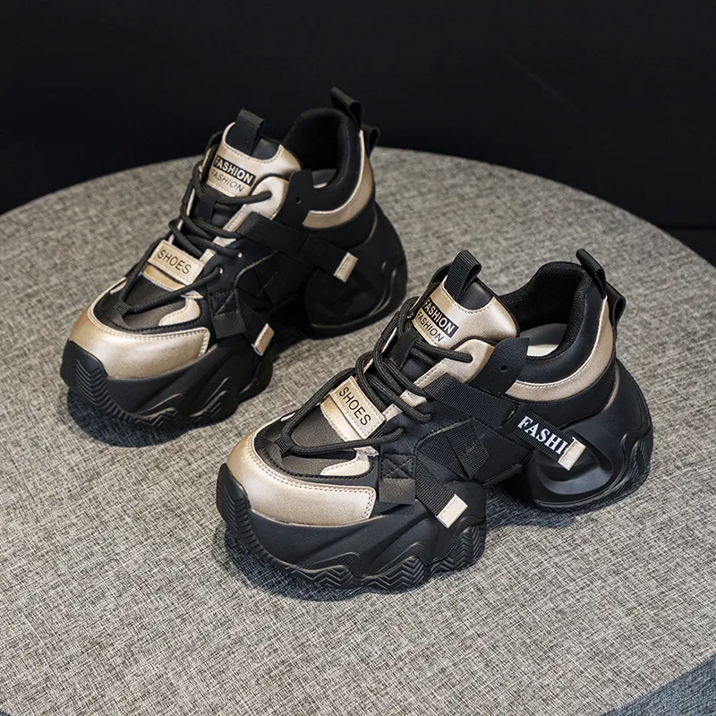 Ruomini Anti Slip And Wear Resistant Height Increasing Low Top Chunky Sneakers Women's-5