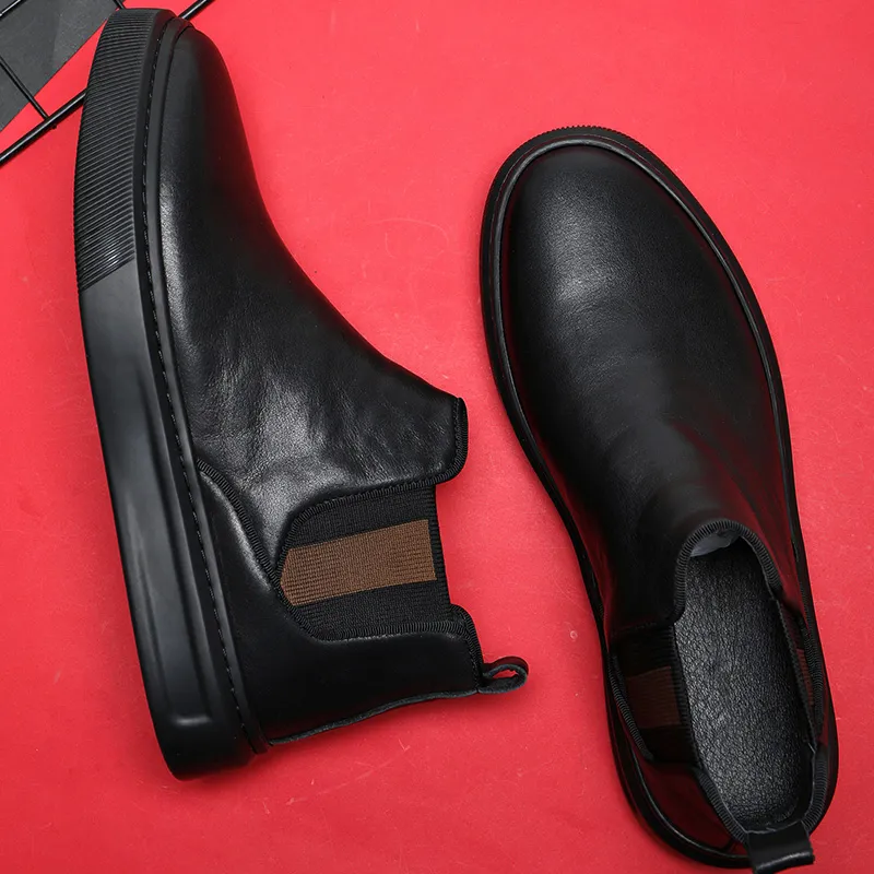Ruomini Short Chelsea Boots Men's Black-3