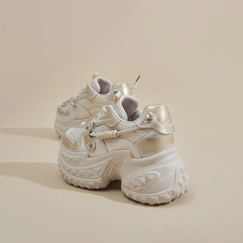 Ruomini Anti Slip And Wear Resistant Height Increasing Low Top Chunky Sneakers Women's-10