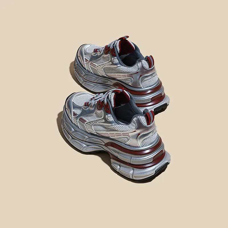 Ruomini Anti Slip Wear Resistant Breathable Lightweight Height Increasing Low Top Chunky Sneakers Women's-7