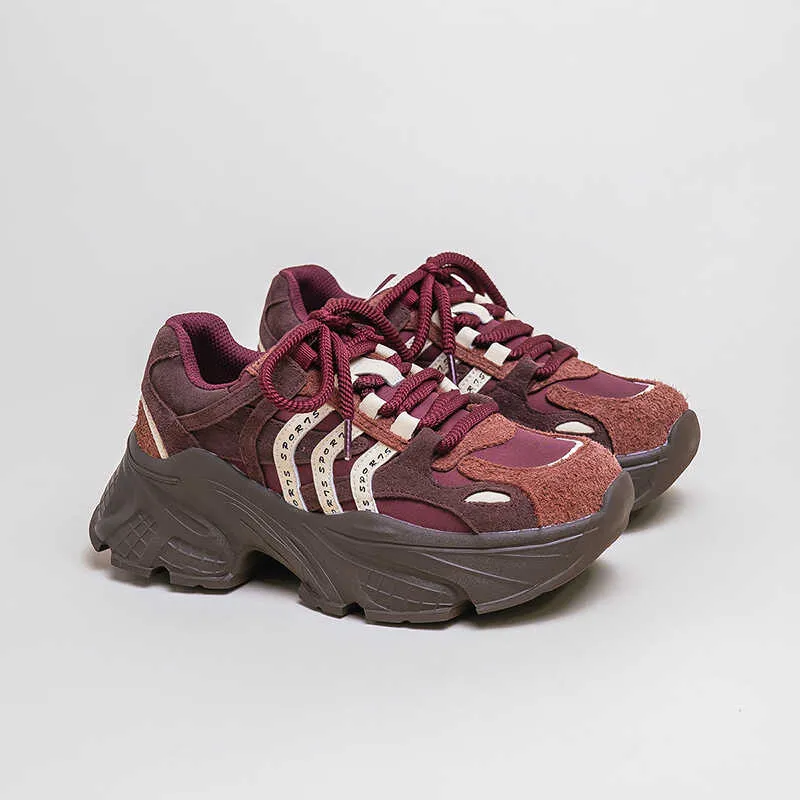 Ruomini Anti-Slip And Wear-Resistant Lightweight Height Increasing Low-Top Chunky Sneakers Women's-2