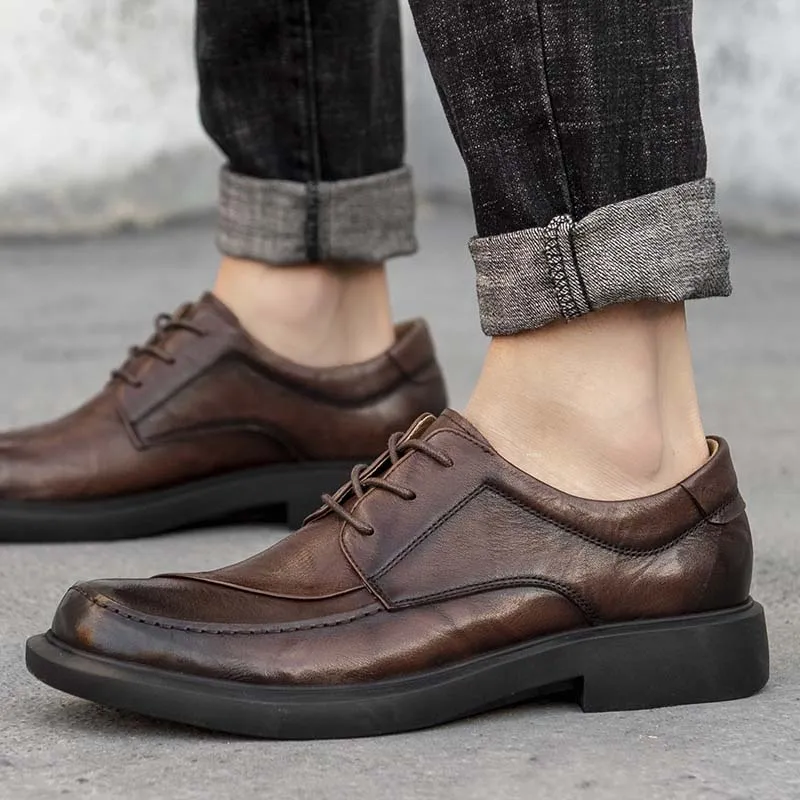 Ruomini Dress Shoes Men Low Top Brown, Black-3