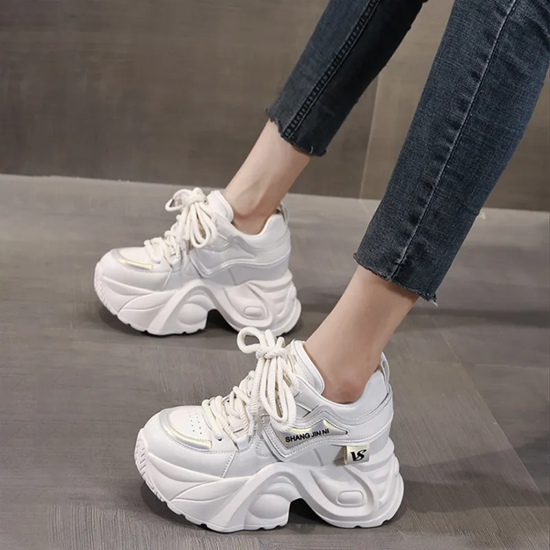 Ruomini Anti Slip And Wear Resistant Height Increasing Low Top Chunky Sneakers Women's-1